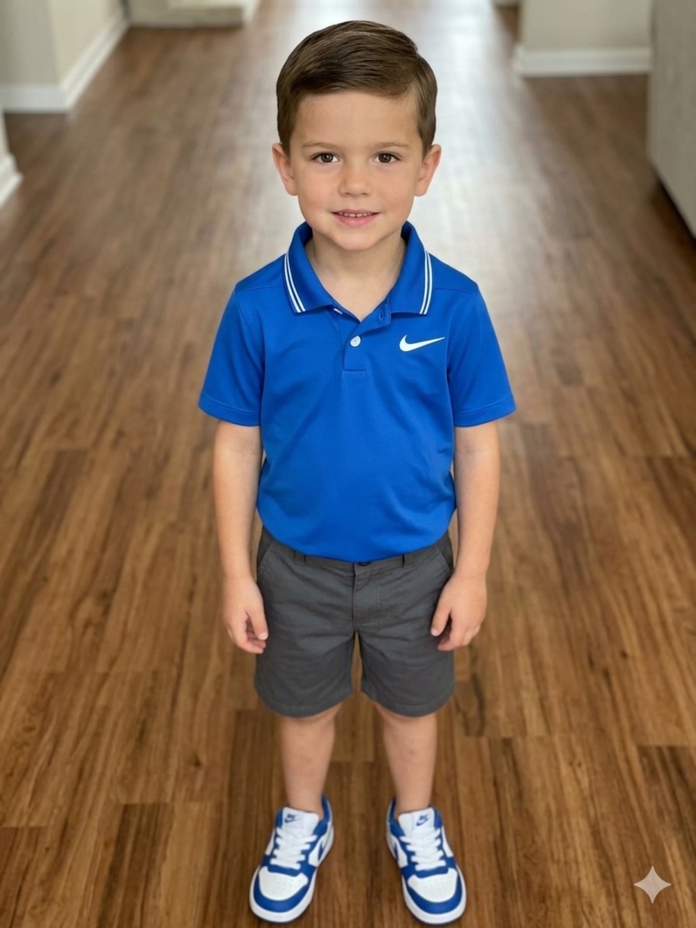 Nike Boys Dri-Fit Royal Blue Polo Shirt Short Sleeve Size Small S